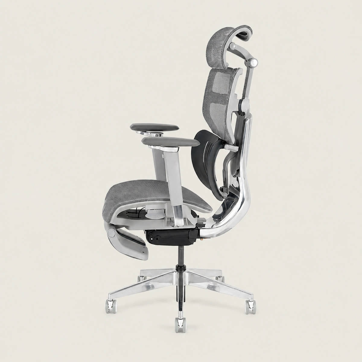 Shappa Spencer ergonomic office chair side profile showing curved backrest and adjustable design