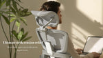 Smile ergonomic chair 5D adjustable armrests, 4-level 3D headrest, 4D lumbar support, and retractable footrest detail