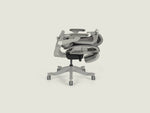 Smile foldable ergonomic chair in folded position - saves 57% space, compact storage for small apartments and home offices