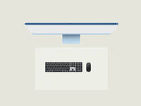 Moon White leather keyboard mat with a keyboard and mouse placed on top
