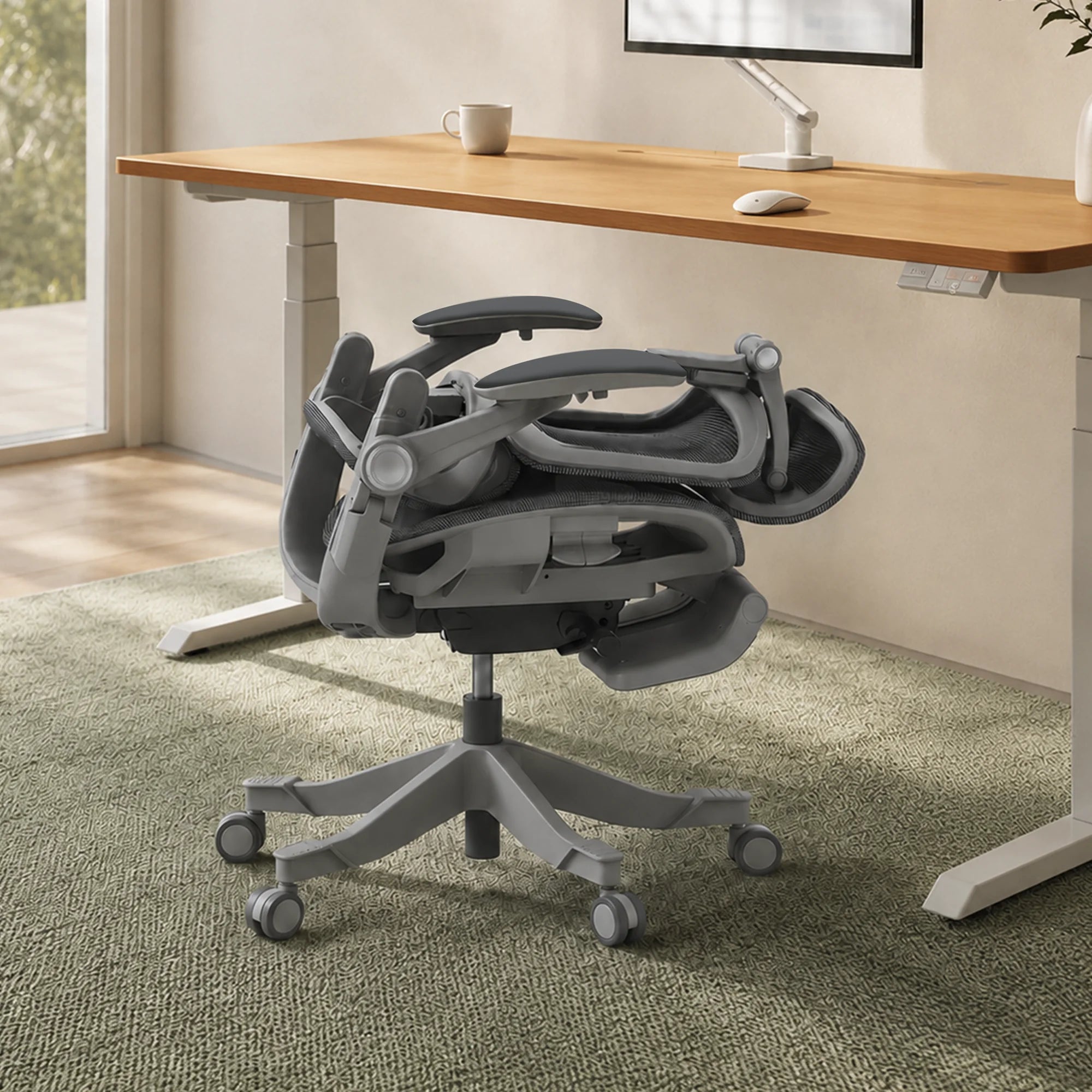 Smile Pro folded beneath a desk