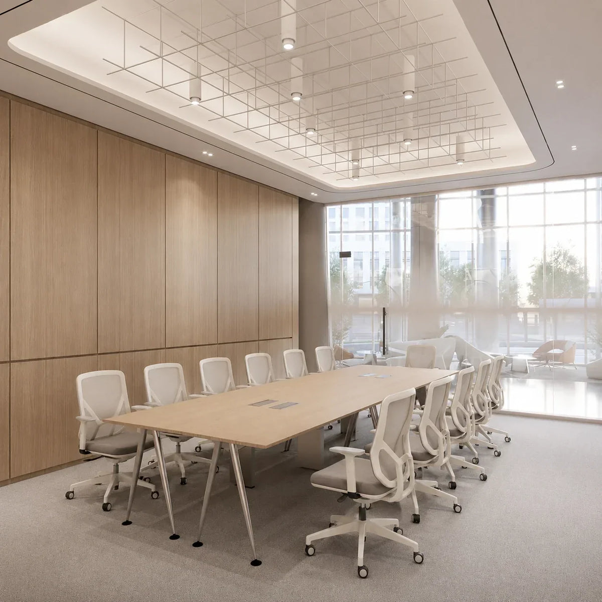 Shappa A19 ergonomic mesh office chairs in a modern conference room