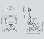 A7 office chair adjustable lumbar support and 2D headrest detail