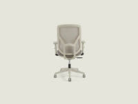 A19 grey mesh desk chair rear view showing breathable mesh backrest and quality nylon base