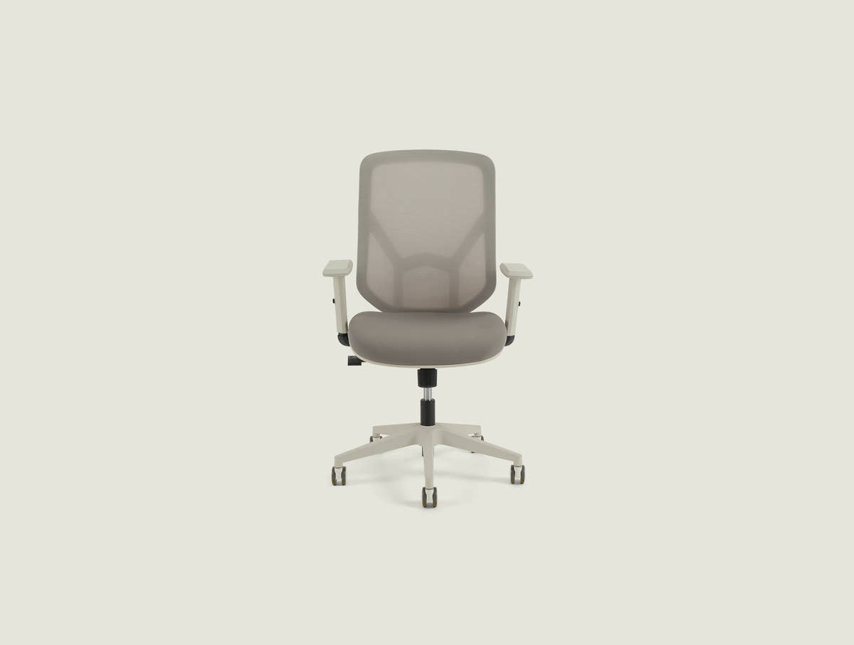 Shappa A19 quality desk chair grey - breathable mesh back and adjustable armrests