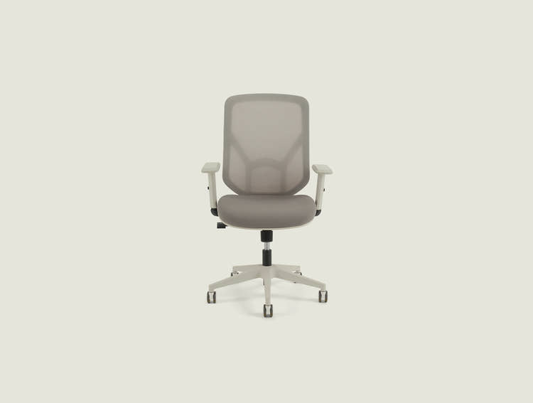 Shappa A19 quality desk chair grey - breathable mesh back and adjustable armrests