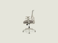 A19 grey quality desk chair angled view showing breathable mesh backrest profile
