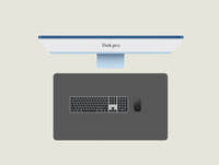 Dark Grey leather keyboard mat with a keyboard and mouse placed on top