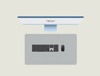 Light Grey large keyboard mat with a keyboard and mouse placed on top