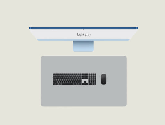 Light Grey large keyboard mat with a keyboard and mouse placed on top