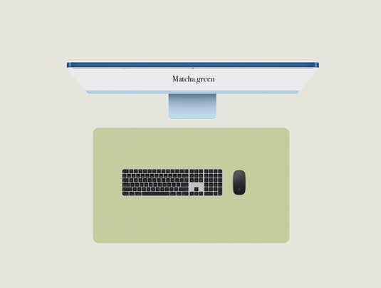 Matcha Green keypad mat with a keyboard and mouse placed on top