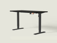Shappa MS1 electric standing desk with black tabletop and black frame - single motor angled studio shot