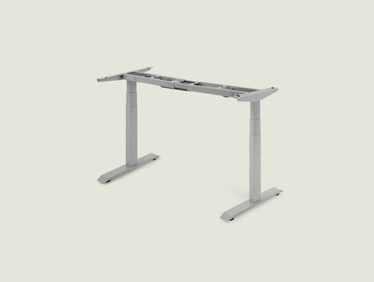 Shappa MS2 electric standing desk legs in grey - dual motor square tube frame only