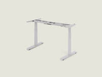 Shappa MS2 electric standing desk legs in white - dual motor square tube frame only
