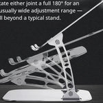 Shappa Laptop Stand Riser dual pivot hinges rotating a full 180 degrees for wide angle adjustment