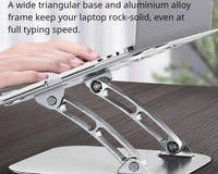 Shappa Laptop Stand Riser holding a laptop steady with no wobble while typing