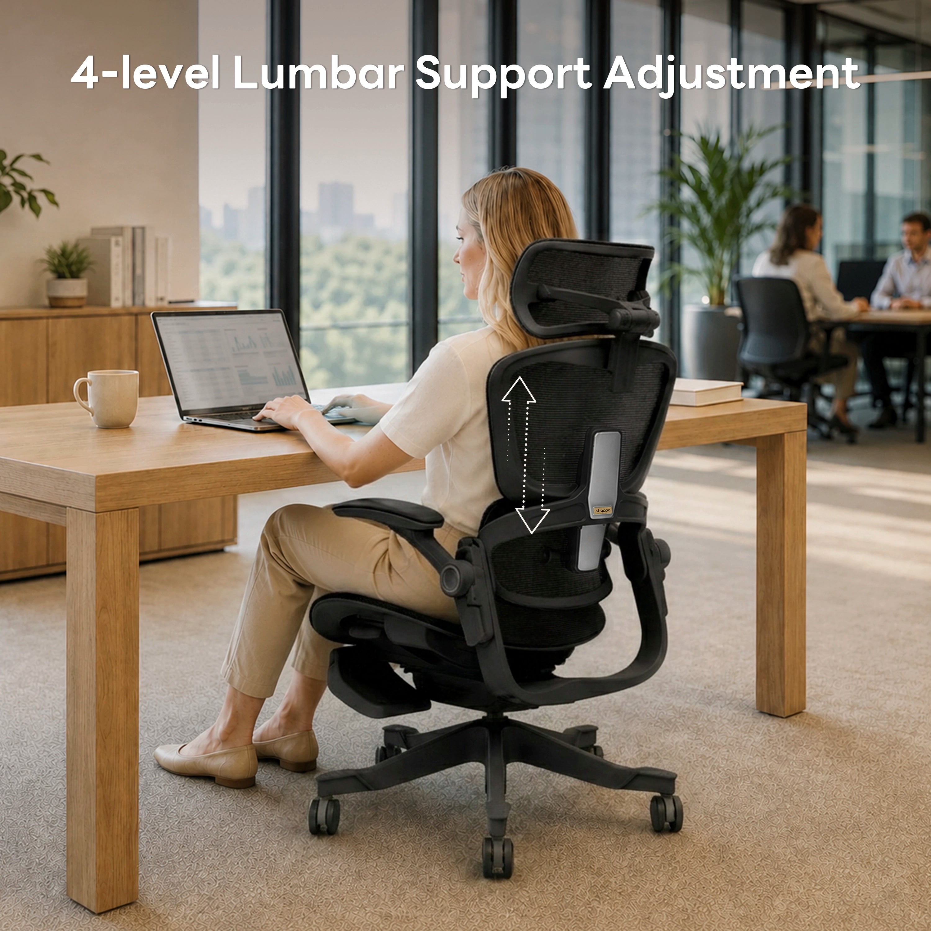 Shappa Smile Pro ergonomic chair lumbar support detail