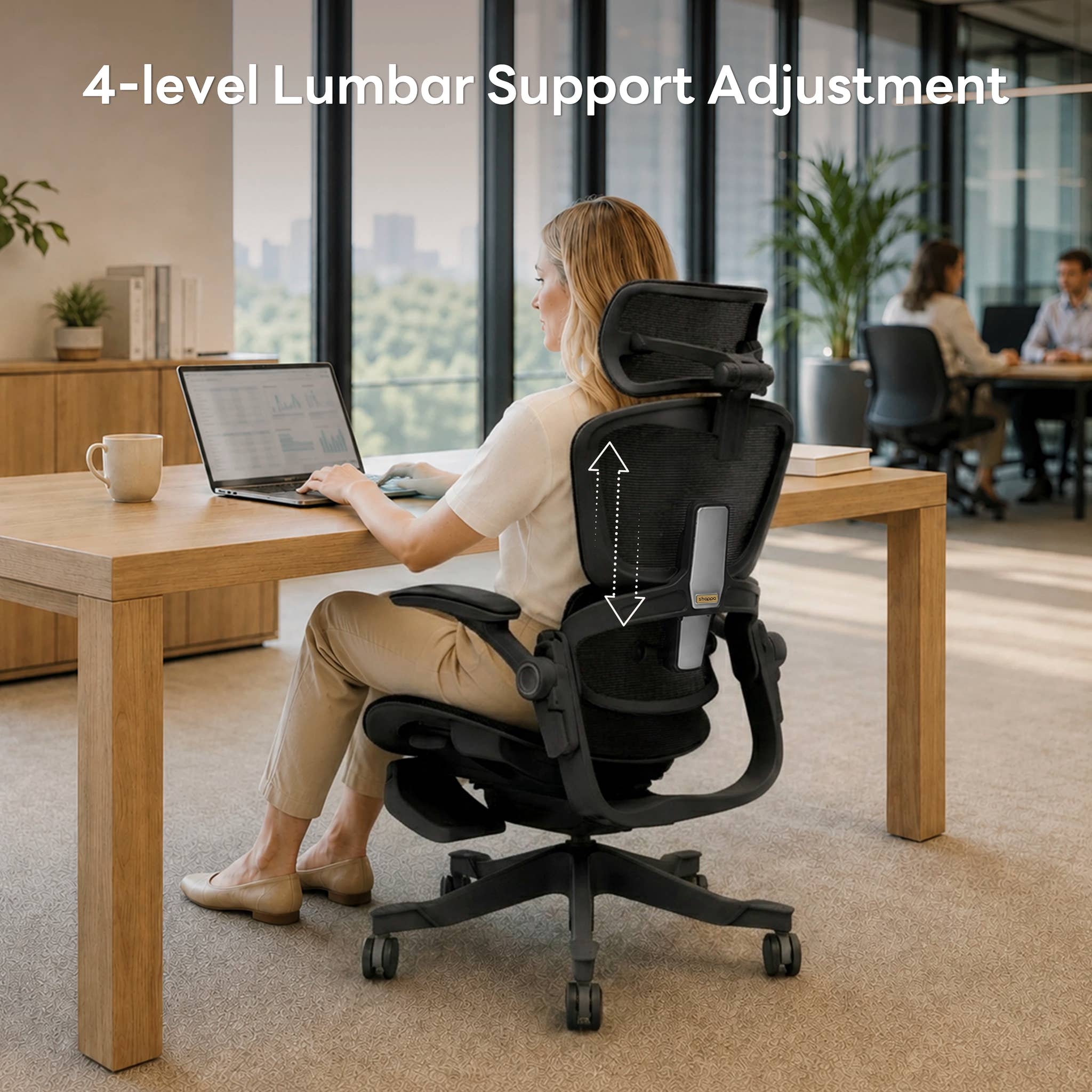 Shappa Smile Pro ergonomic chair lumbar support detail