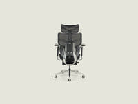Shappa Spencer black ergonomic office chair back view showing adjustable lumbar support frame