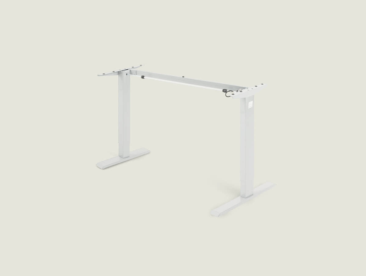 Shappa MS1 electric standing desk frame only in white - angled studio view
