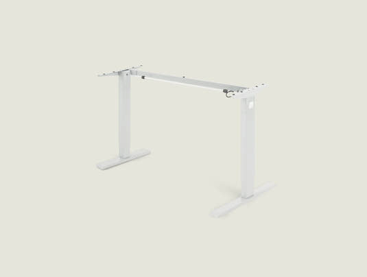 Shappa MS1 electric standing desk frame only in white - angled studio view