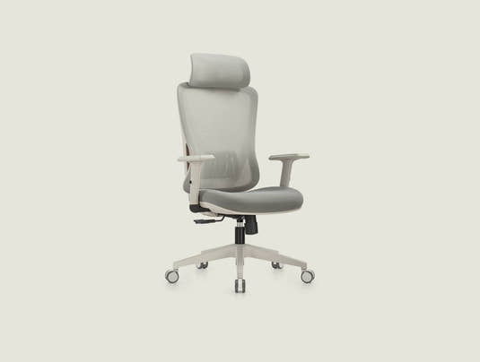 A7 office chair side view showing breathable mesh back and adjustable features