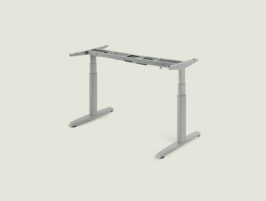 Shappa MO2 electric standing desk legs in grey - dual motor oval tube frame only