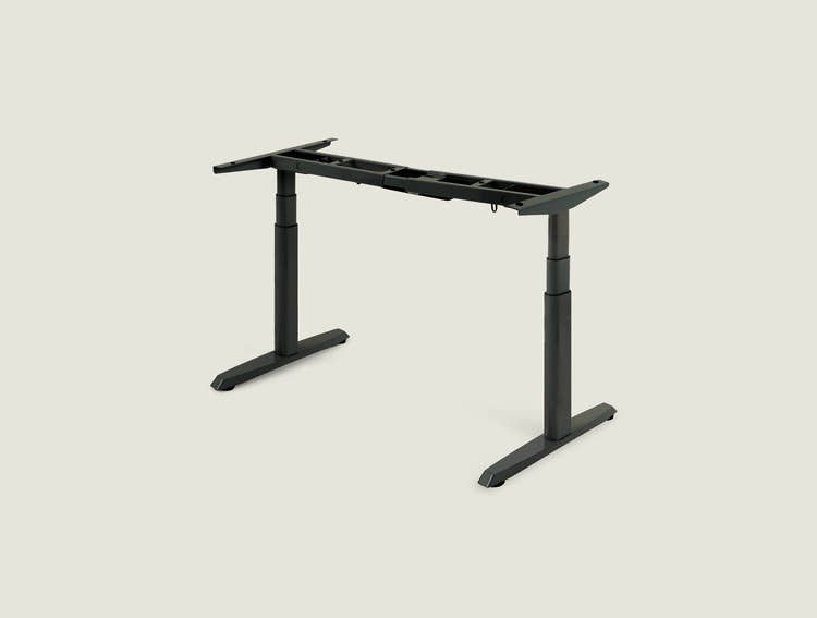 Shappa MO2 electric standing desk legs in black - dual motor oval tube frame only