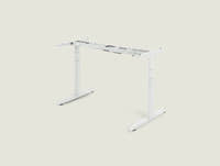 Shappa MO2 electric standing desk legs in white - dual motor oval tube frame only