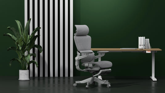 Smile foldable ergonomic chair in small apartment home office workspace setting - space-saving design