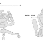 Smile foldable ergonomic chair in folded position - saves 57% space, compact storage for small apartments and home offices