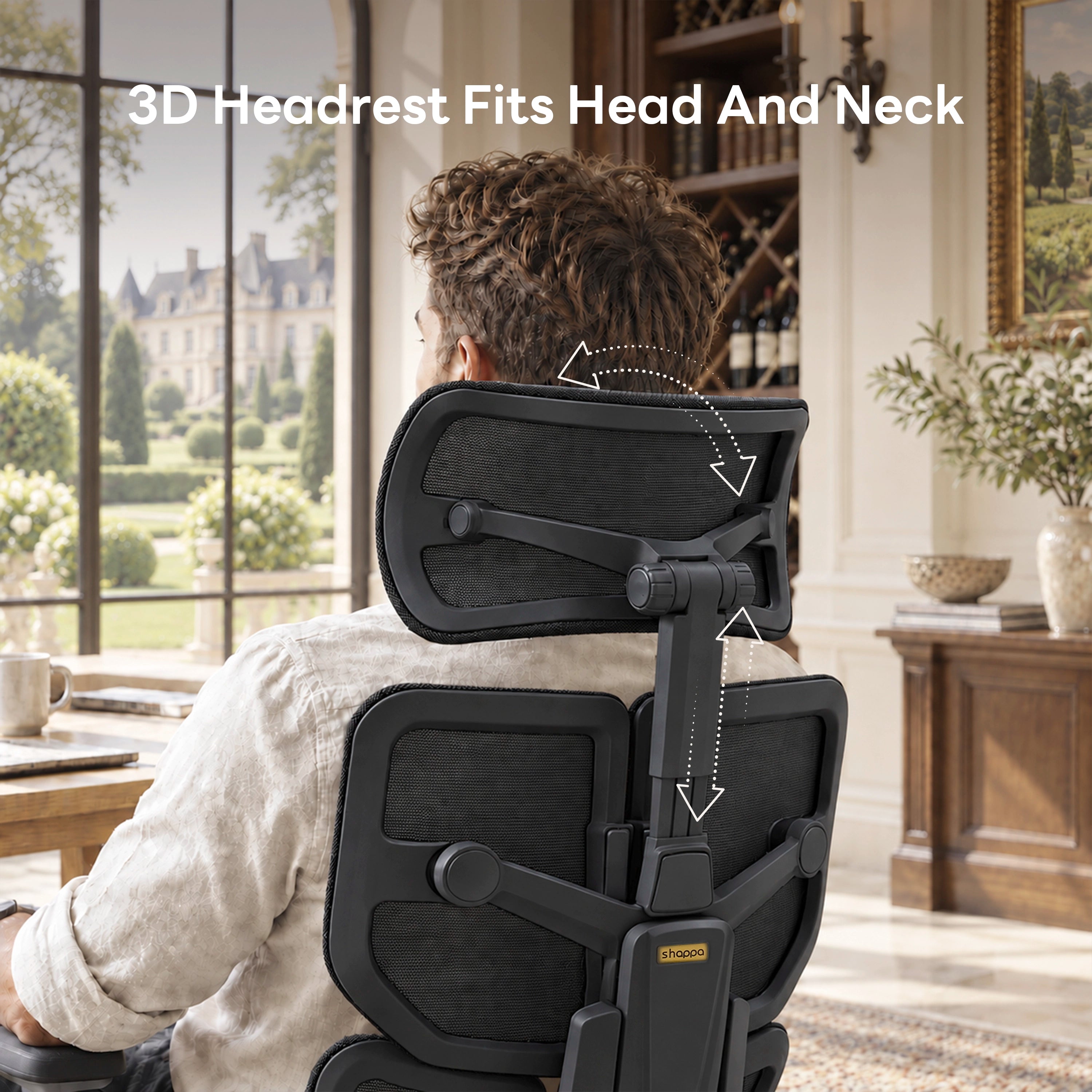 Spencer Air Black adjustable headrest and split back