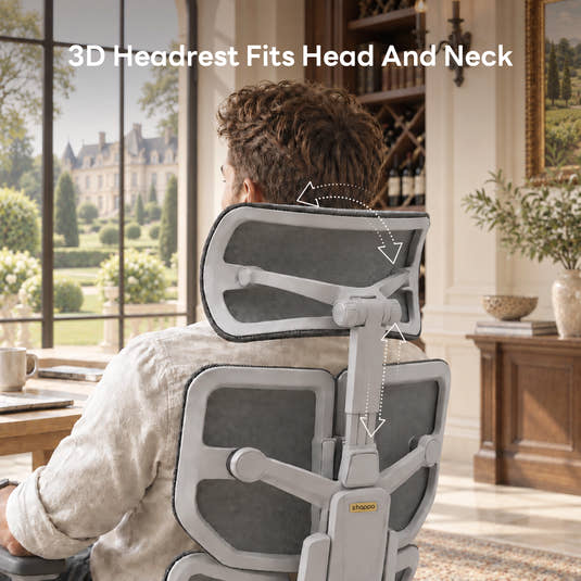 Spencer Air Grey adjustable headrest and split back