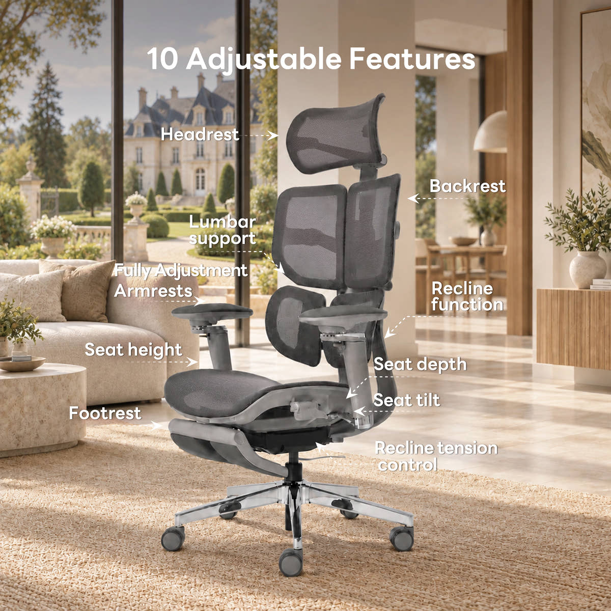 Spencer Air Grey in a bright modern interior