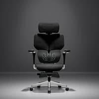 Shappa Spencer black ergonomic office chair with headrest, front view
