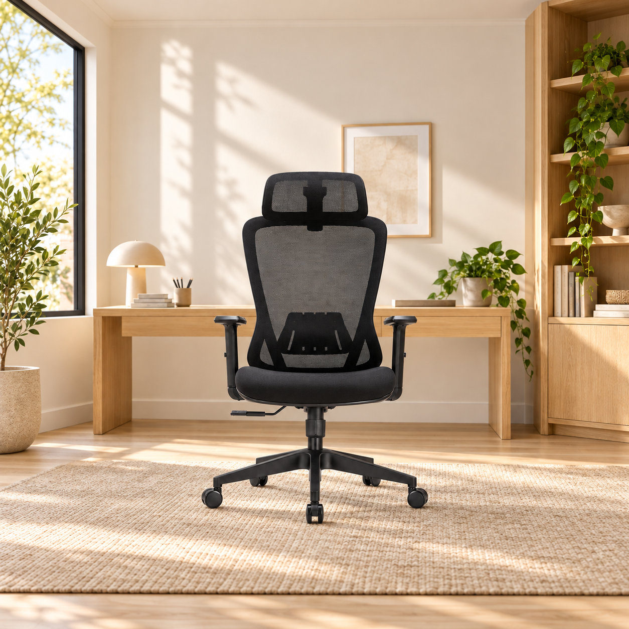 Shappa A7 ergonomic office chair with adjustable lumbar support and 2D headrest