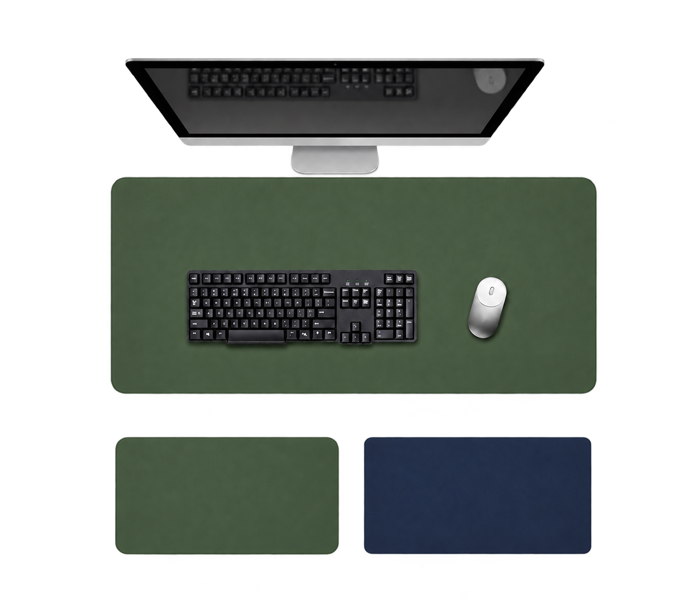 Dual-sided Desk Mat in a warm home office