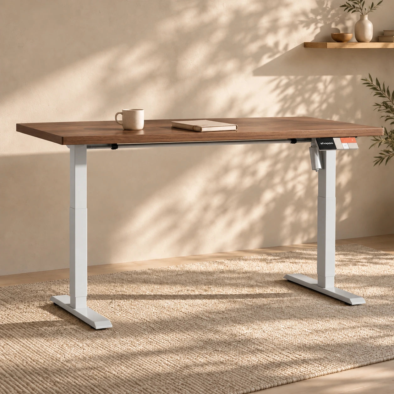 MS1 Electric Standing Desk in a warm home office