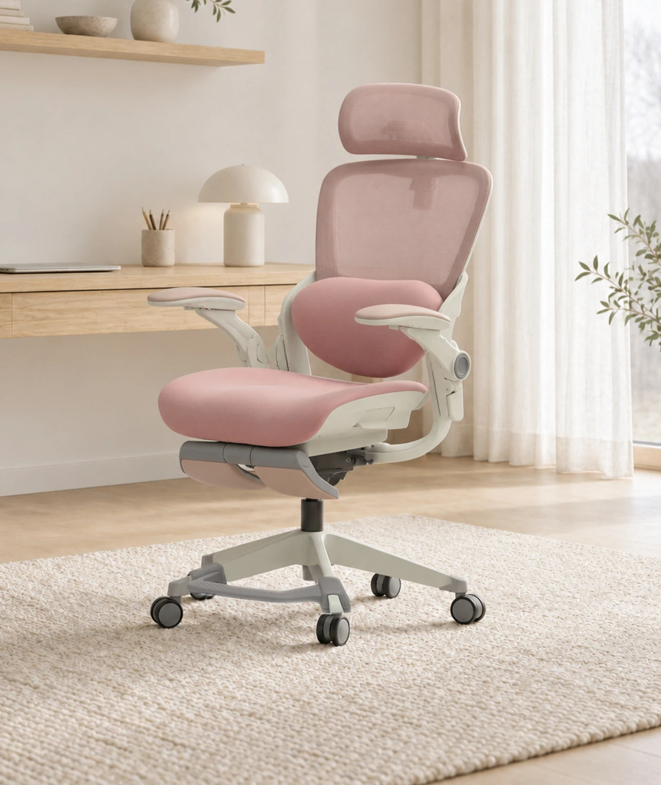 P1 Lady Ergonomic Chair in a warm home office