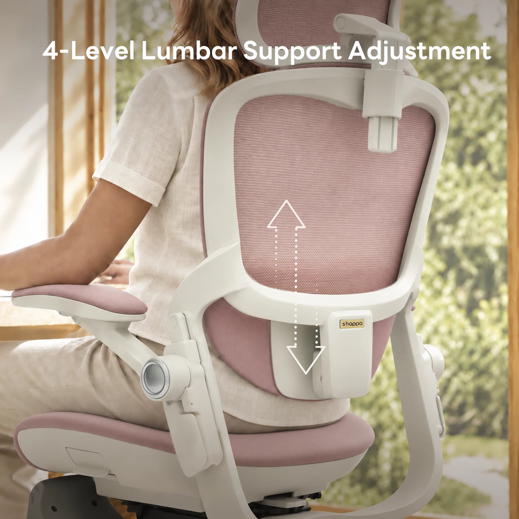 Shappa P1 Lady ergonomic chair lumbar support adjustment