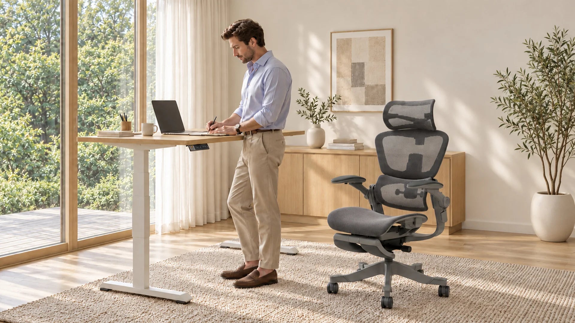 Smile Pro beside a standing desk