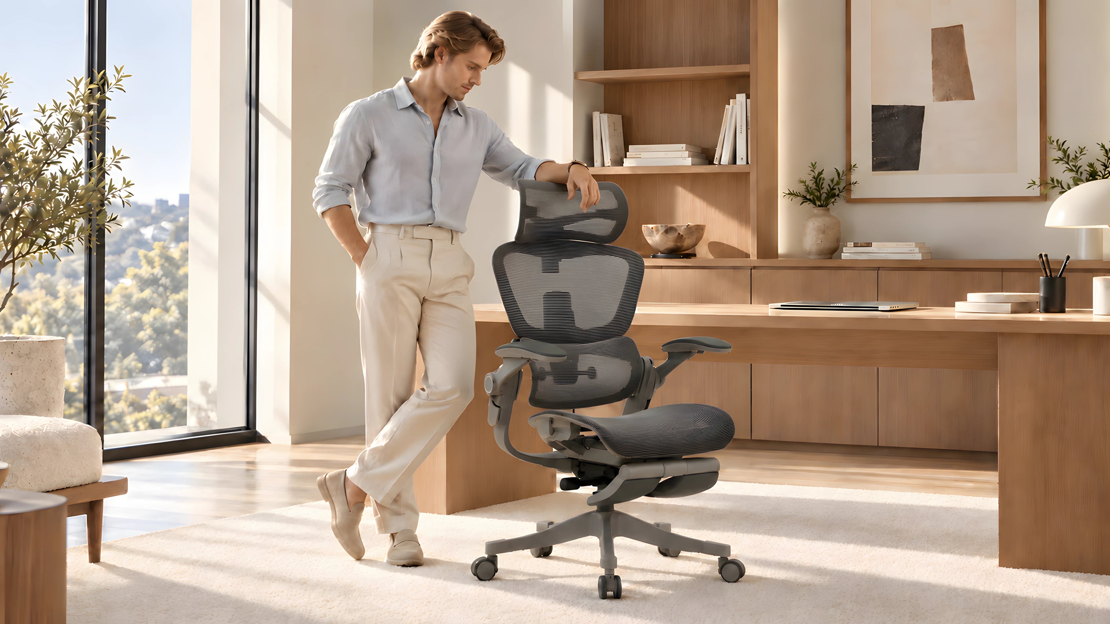 Smile Pro ergonomic chair in a warm home office